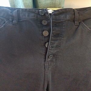 5-button fly black distressed skinny KanCans